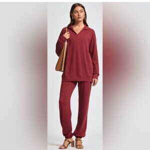 New! Dear Scarlett Cabernet Lounge Set Burgundy Size LARGE